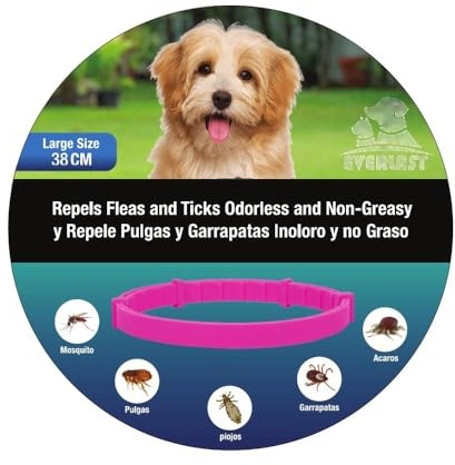 Collare Antiparassitario Preventivo Tempotech Originale ® a Rilascio Lento per Cani e Gatti - 8 Mesi di Protezione - contro Pulci, Zecche, Zanzare, Acari, Pidocchi - Dewormer Cani (38cm 2 Unità)