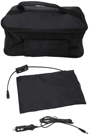 Mini microondas portátil para coche, horno eléctrico de 12 V, caja de picnic de calentamiento rápido, lonchera calentada, calentador de alimentos para viajes, camping, alimentos, cocina, color negro