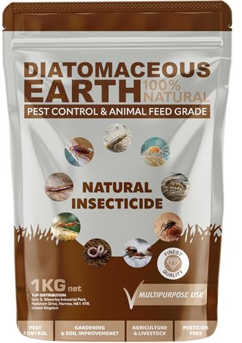 Diatomaceous Earth Powder Duster Pest Control Natural Insecticide Powder Bed Bug Killer, Mites Flea & Tick, Ant Killer, Crawling Insect Solution Non-Toxic DE Feed Grade (1kg)