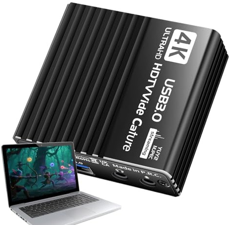 Carte de capture de jeu – Carte de capture audio 1080p | Enregistreur 60 fps – Appareil 4K pour moniteur, télévision, conférence, diffusion en direct, diffusion en continu et enseignement