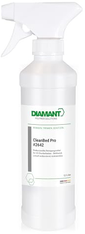 DIAMANT Polymer CleanBed Pro Nettoyant pour lit d'impression 3D avec tête de pulvérisation | Flacon de 500 ml | Élimine les résidus et améliore l'adhérence à la pression