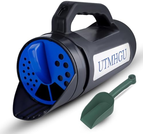 UTMHGU 3-in-1 Handheld Spreader for Grass Seed, Fertilizer and Ice Melt, Multi Purpose Lawn Feed Spreader with Adjustable Hole Size, 2.5L Large Capacity seed spreader