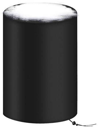 Weqizuerqi 55 Gallon Barrel Cover, Rainwater Reservoir Cover with Drawstring, Adjustable Winter and Dust Protection for Garden Furniture, Patio, Outdoor Use