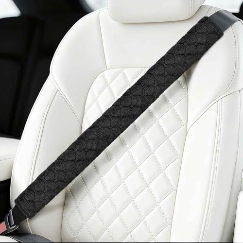 WSSROGY 24 Inch Long Car Seatbelt Cover, Soft Comfort Seatbelt Protector Pads Strap Protecting Neck Shoulder Clothes for Car SUVS Truck (Black)