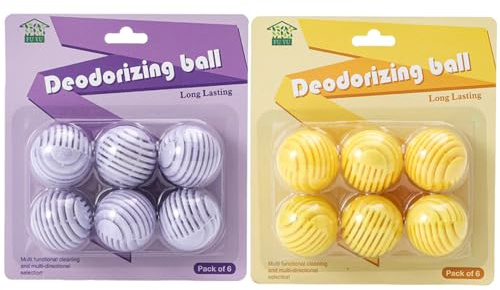 12 Pack Shoe Deodorizer Balls, Lemon & Lavender Scented, Shoe Freshener & Deodoriser, Shoe Odour Eliminator for Gym Shoes, Sneakers, Wardrobes & Car Lockers