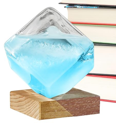 Dispositivo de previsión meteorológica de de tormenta | Instrumento de predicción en forma de cubo - Predicción meteorológica decorativa con base - Para mujeres hombres casa como decoración