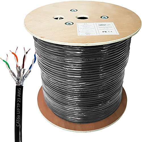 Cablefinder - Cavo schermato CAT6a, 305 m, schermato per esterni, in rame puro, nucleo solido, 10 Gigabit, 23 AWG U/FTP, rete ethernet