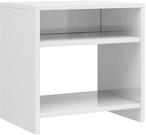 vidaXL Nachttisch Nachtschrank Nachtkommode Nachtkonsole Schlafzimmer Kommode Beistelltisch Couchtisch Telefontisch Hochglanz-Weiß 40x30x40cm Holzwerkstoff