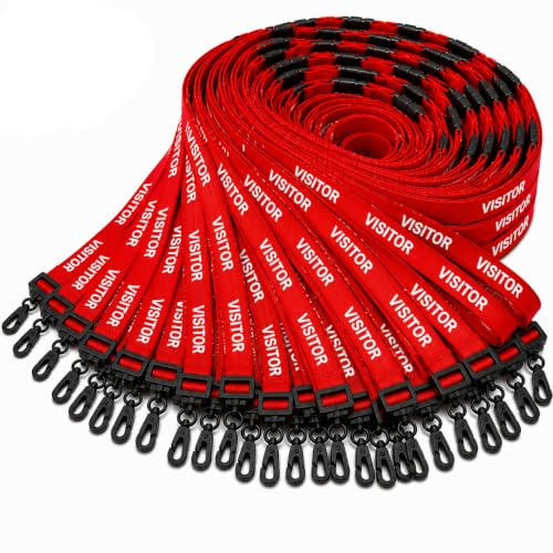 PCL Media ltd® Besökarband röd metall plastklämma (paket med 50) besöksnedband