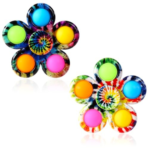 Gigilli Fidget Spinners Pop for Kids 2 Pack, Sensory Fidget Toys for Kids 4-8-12, Goodie Bags Stuffers for Kids, ADHD Autism Fidget Toys for Toddler 1-3-5 Boys Girls, Classroom Prizes