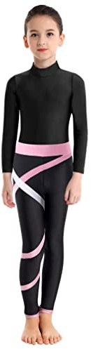 Fldy Kids Girls Gymnastics Leotards and Yoga Leggings Pants Dancewear Bodysuit Ballrt Dance Leotards Outfits Activewear Pink 5-6 Years