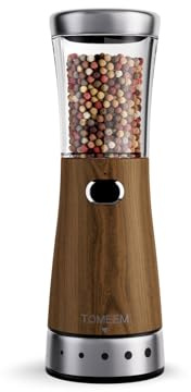 Electric Pepper Grinder, Stainless Steel Rechargeable Salt or Pepper Grinder with 4.5 oz Large Capacity, 1.8 Wide Mouth, Adjustable Coarseness, Ideal for Kitchen
