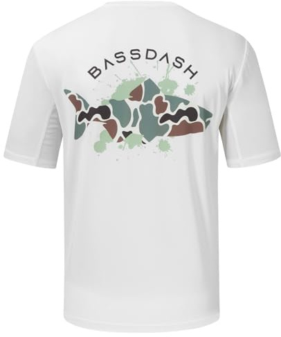 BASSDASH Men’s Graphic T-Shirts Short Sleeve Fishing Shirt UPF 50+ Moisture Wicking UV Sun Protection FS36M