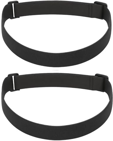 JiangZShangM 2PCS Sangle Élastique pour Lampe Frontale, Noire Bandeau de Rechange pour Sangle, Sangle de Rechange Flexible pour Lampe Frontale, Ceinture Confort Ajustable pour Activités Extérieures