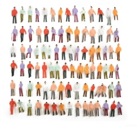 Model Making Essentials Lot de 100 figurines peintes pour trains à l'échelle 1 75