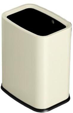 KEG801302 trash can Open Top Trash Can Stainless Steel Office Wastebasket Kitchen Garbage Container Bin with Liner Waste Trashcans Kitchen Dumpster(White)