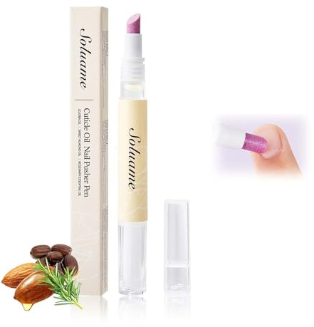 45° Ceramic Cuticle Pusher Oil Pen Dual-action Cuticle Oil Pen Gently Exfoliates and Nourishes Nails Suitable for Hangnails, Dryness, Cracks Nails Moisturises, Strengthens and Adds Shine,2ml