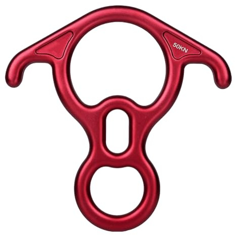 AMSLSIU Equipo de Descenso de Escalada Accesorios mosquetón Profesional Dispositivo Seguridad Cuerda Dispositivo rapel Herramienta Descenso, Rojo