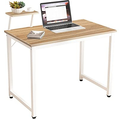 sogesfurniture Mesa de Ordenador Moderno Escritorios para Computadora Escritorio de Oficina Mesa de Trabajo Mesa de Estudio de Madera y Acero, 100x50x75cm, WK-JK100-OK-BH