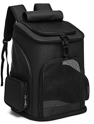 KUANDARYJ Bequem Faltbar Haustier Rucksack, Pet Rucksack, Transportrucksack Im Freien Gemütlich Und Atmungsaktiv, Für Klein Haustier Hunde Katzen Kaninchen (Maximale Last 7 kg) Atmungsaktiv, Black