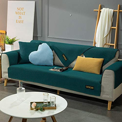 Suuki SofaläUfer,CouchüBerwurf,SofabezüGe,2/3/4-Sitzer-Sofasitzbezug,Couchbezüge aus Stoff/Leder,Couch-Schonbezug,rutschfest,verschleißfest,Sofasparschutz-Grün_70 * 180 cm