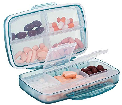 Baoweihua Pillendose mit 8 Fächern, kleine Pillendose für Outdoor-Reisen, Medikamentenbox, feuchtigkeitsbeständiges Design