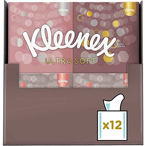 Kleenex Ultra Soft Kosmetiktücher-Boxen, Für den täglichen Gebrauch, 3-lagig, 12 Würfel x 48 Tücher