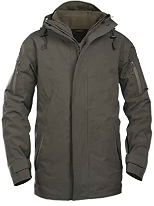 Mil-Tec Warme Regenjacke Unisex • Nässeschutz Jacke wasserdicht • Fleecejacke für Herren & Damen • Als Arbeitsjacke, Militär Jacke, Outdoor Fleece, Funktionsjacke • Ranger Grün, Größe: L