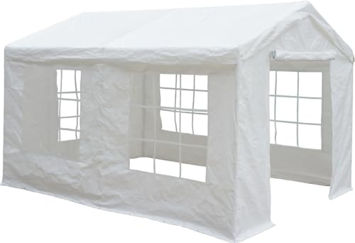 METRO Professional Carpa para Fiestas Blenheim, Acero/Polietileno, 3 x 4 m, Impermeable, Paredes Laterales y Ventanas, Carpa para el Exterior con Protección UV, Bolsa de Transporte Incluida, Blanca