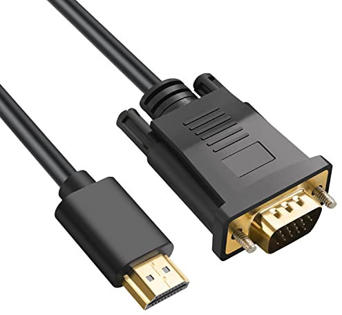 Omivine HDMI to VGA Cable, 1080P@60Hz Gold Plated HDMI to VGA Adapter Digital Video Converter Cable for Projector, Desktop, Laptop, Monitor, Raspberry Pi, Roku, HDTV - 1M