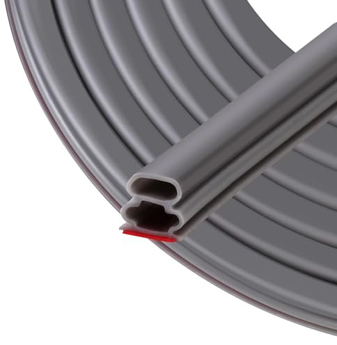 Türdichtung Dichtungsband Selbstklebende 10mm(B)*10mm(D)/ 6m(L) Dichtungsband für Türdichtung Fenster/Anti-Kollision/Schalldichter/Wasserdichter/Staubdicht Gummidichtungsstreifen Grau