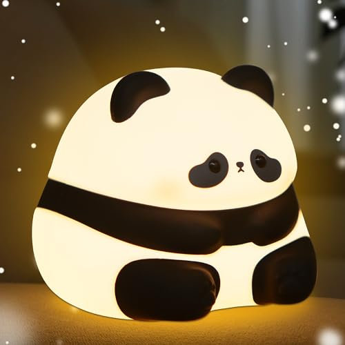 Attivolife Niedliche Panda Nachtlicht, Tier LED Krankenpflege Lampe, weiche Silikon Nachttischlampe für Kinder Kinder Baby Mama, Schlafzimmer Panda Dekoration