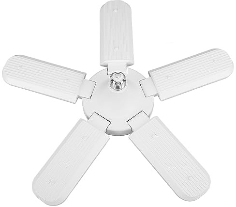 Luces para Garage LED 100W Blanco Brillante 8000lm 6500K E26 E27 Ventilador Plegable Hoja Bombilla Lámpara de Techo para Garaje Almacén