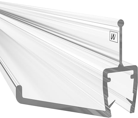 WAKA Premium Porta Doccia & Labbro Doccia PRO-H, Guarnizione Doccia Otticamente Trasparente, Guarnizione Doccia Porta Vetro 6-8mm, 200cm Box Doccia & Guarnizione Porta Doccia, compatibile con una