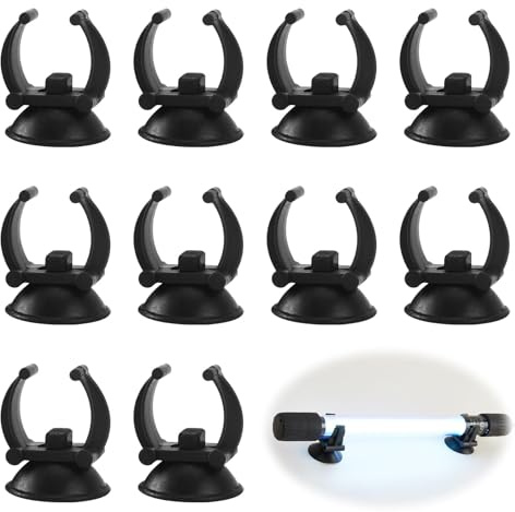 Fuitke 10Pcs Aquarium Heater Suction Cups Suckers with 2.5cm Bracket Clip Wall Suckers for Submersible Lights Aeration Setup Heating Rod Holders Fish Tanks Accessories