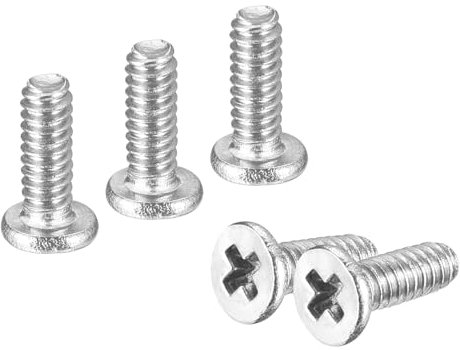 QUARKZMAN M1.6-0.35 X 4Mm 20Pcs Tornillos de Cabeza Plana Redonda de Acero Inoxidable 304 con Ranura Phillips Tornillos de Máquina para Conexión de Muebles