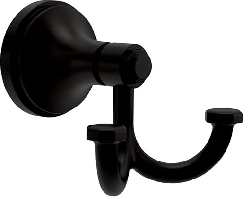 Franklin Brass Woodruff (1-Pack) Towel Hooks Matte Black Double Bathroom J Hooks Wall Mounted for Robes & Towels Hand Towel Hook Holder Kitchen, Bathroom Accessories WDRF35-MB