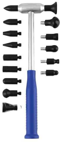 Ding Remover Hammer - Martillo de reparación de carro de automóviles | Toque herramientas con 15 cabezas, kit de reparación de abolladuras automotrices, fijación de daños por vehículo, accesorios auto
