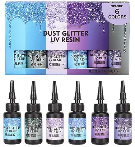Fast Curing Resin, 6pcs Colored UV 10ml Each Pen Shaped Pens Set of 6 Art Glues Aluminum Foil Sealing Glue for Jewelry Crafts Red Series with Ideal Quick and Convenient
