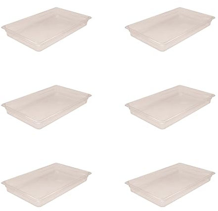 AcMax Gastronorm - Lote de 6 recipientes de policarbonato GN 1/1, 8,5 litros, profundidad de 65 mm