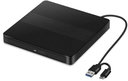 2-i-1 Slim Extern DVD-brännare USB 3.0 Typ-C Bärbar CD Optisk Enhetsläsare for Bärbar Dator Stationär Bred kompatibilitet