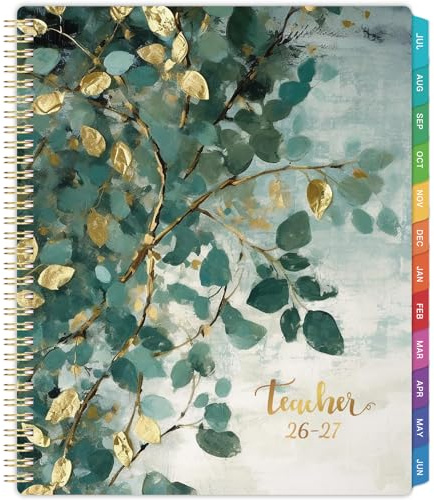 Teacher Planner 2026-2027 - Teacher Lesson Planner, July 2026 - June 2027, 8.5 x 11, 2026-2027 Planner Weekly and Monthly, Lesson Plan Book for Teachers, Colorful Tabs, Inner Pocket