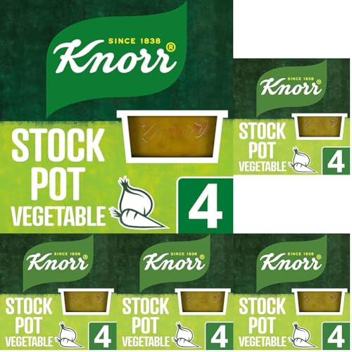 Knorr Vegetable Stock Pot gluten-free to add a rich flavour to vegetable-based and vegetarian meals 4x 28 g (Pack of 5)