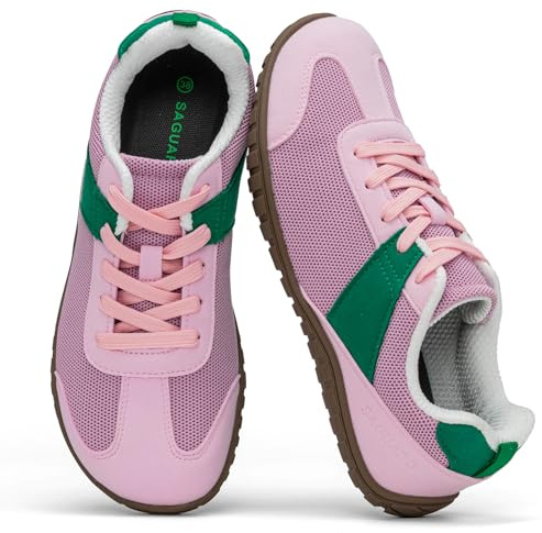 SAGUARO Zapatillas Barefoot Mujer Zapatos Minimalistas Transpirables y Ligeros Calzado Casual Verano para Uso Diario Gimnasio y Fitness, Rosa 36 EU