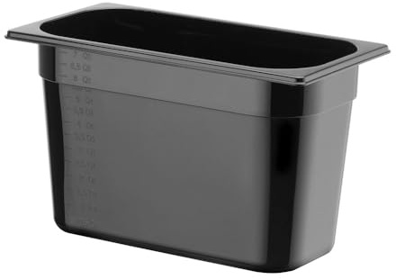 HENDI Recipiente Gastronorm 1/3 - PC - Negro - 7.8 L - 325x176x(H) 200 mm