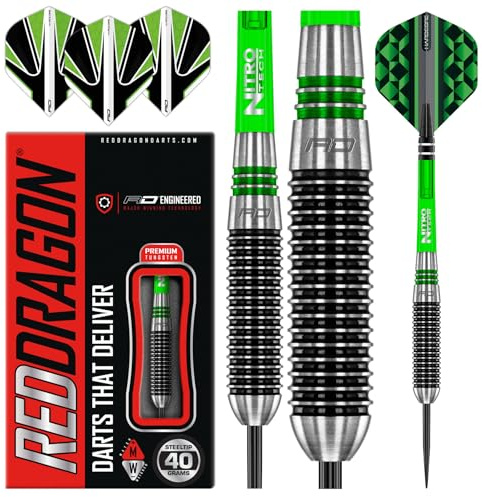RED DRAGON Titan 2-40g Tungsten Darts Set with Flights and Stems