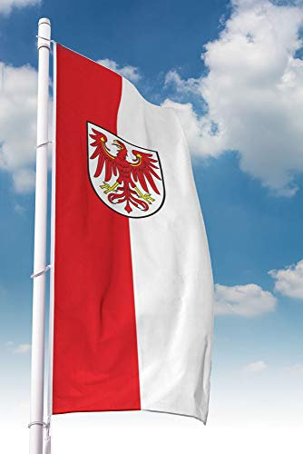 Deitert Bundesland-Flagge Brandenburg – 150x400 cm Brandenburg Fahne im Hochformat, Hissfahne aus reißfestem Polyester