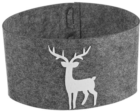 STOBOK Christmas Collar Skirt Felt Reindeer Xmas Tree Ring Base Stand Cover Mat - Farmhouse Tree Foot Cover for Artificial Under 60CM