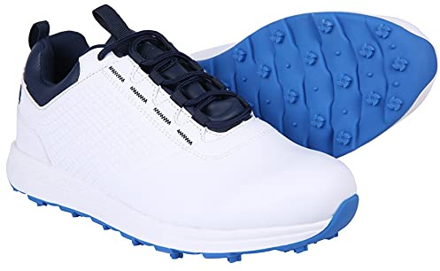 Ram Golf Accubar Mens Golf Shoes, White/Blue, Size 10