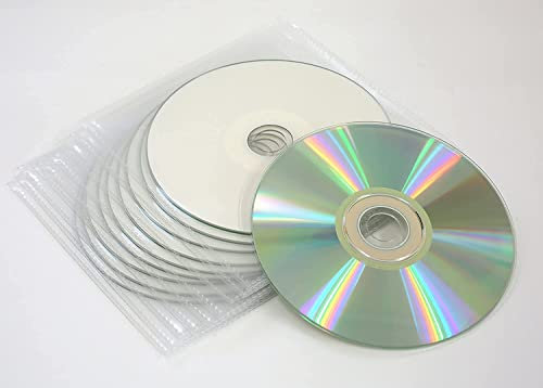 X-PERT Media 10pcs Blank CD-R 52x Diamond/Silver White Printable inc Plastic Sleeves by Vision Media